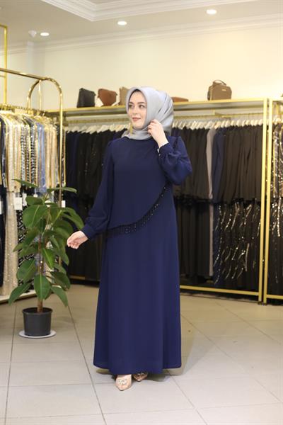 7368 CODE SINGLE STONE EMBROIDERED DRESS