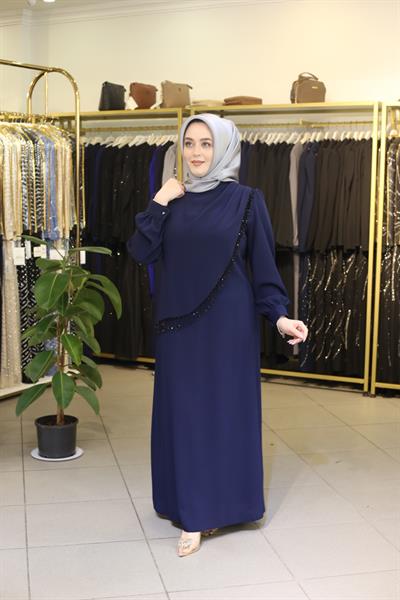 7368 CODE SINGLE STONE EMBROIDERED DRESS