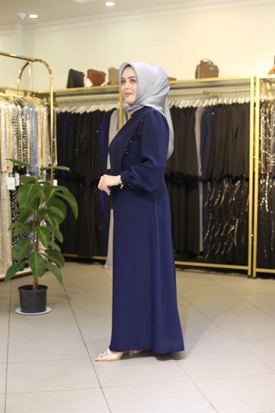 7368 CODE SINGLE STONE EMBROIDERED DRESS