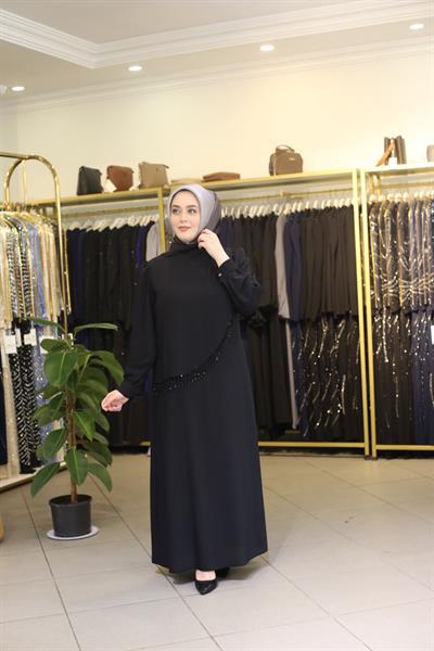 7368 CODE SINGLE STONE EMBROIDERED DRESS