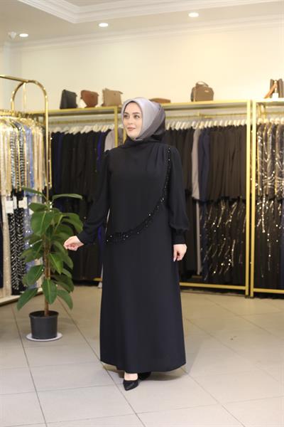 7368 CODE SINGLE STONE EMBROIDERED DRESS