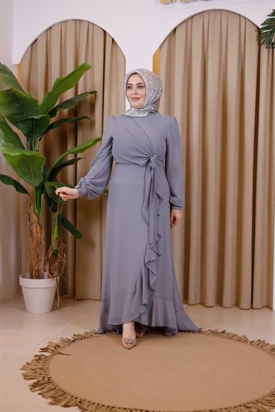 7495 فستان شفاف بأربطة شفافة كود 7495