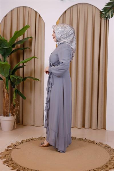 7495 فستان شفاف بأربطة شفافة كود 7495