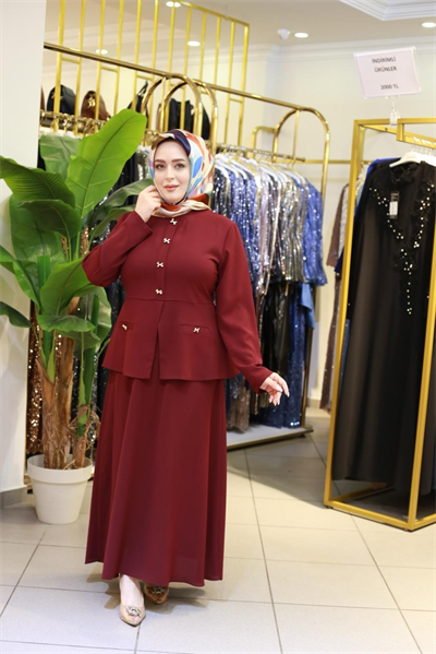 7553 Button-Up Skirt Suit