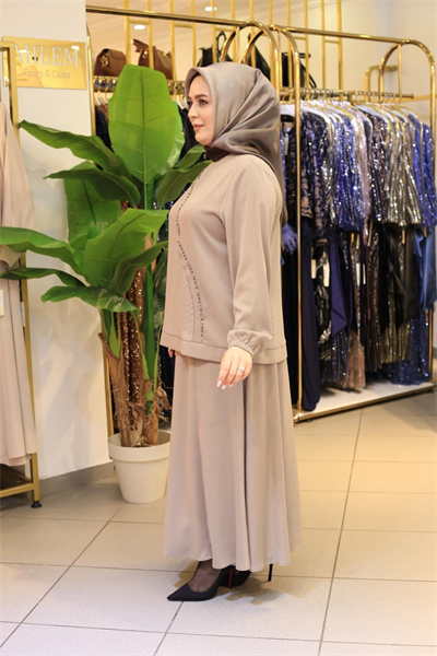 7556 KOD JAKAR KUPRA ETEKLİ TAKIM BEJ