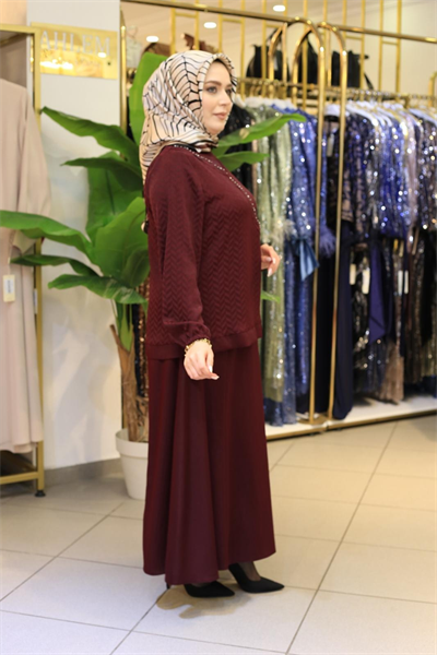 7556 KOD JAKAR KUPRA ETEKLİ TAKIM BORDO