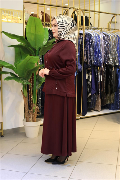 7556 KOD JAKAR KUPRA ETEKLİ TAKIM BORDO