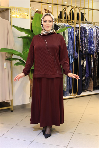 7556 KOD JAKAR KUPRA ETEKLİ TAKIM BORDO