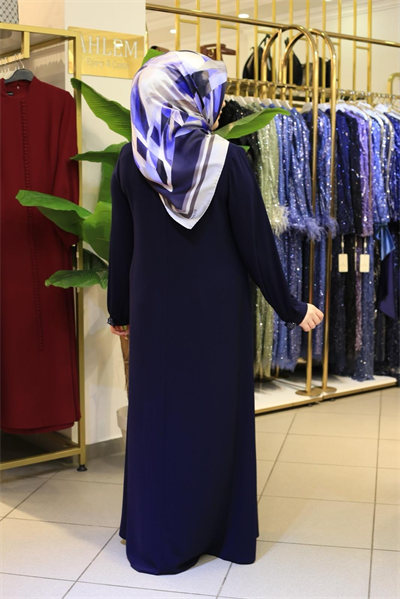 7634 KOD BONCUK DETAYLI FERACE LACİVERT