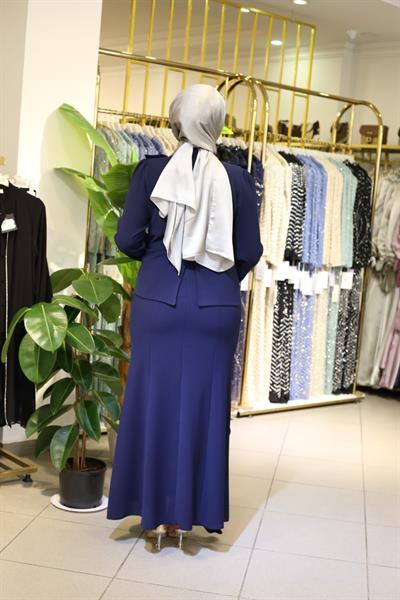 7772 KOD FIRFIRLI ELBİSE LACİVERT