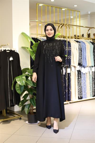 7790 KOD ELBİSE SİYAH