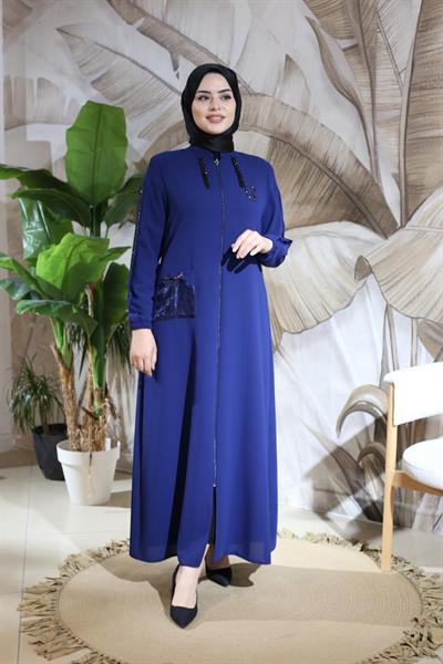 8008 CODE TEK CEBİ ORGANZE ZİNCİRLİ FERACE