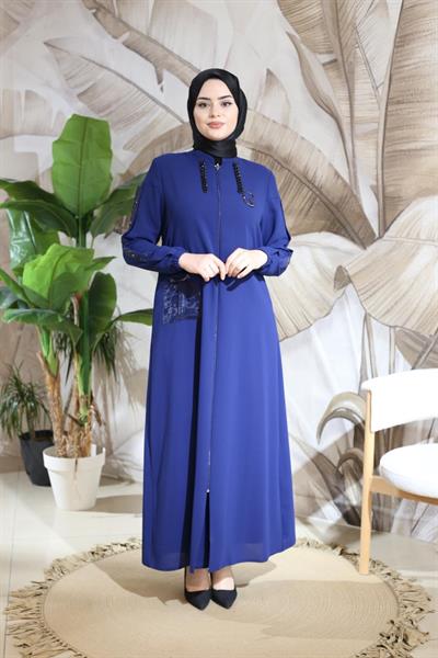 8008 CODE TEK CEBİ ORGANZE ZİNCİRLİ FERACE