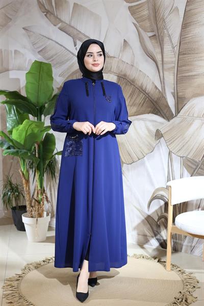 8008 CODE TEK CEBİ ORGANZE ZİNCİRLİ FERACE