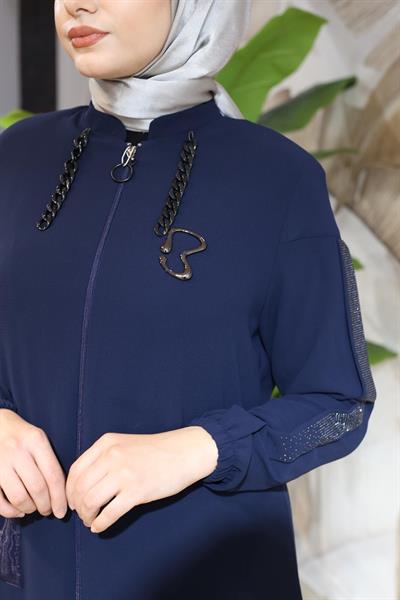 8008 CODE TEK CEBİ ORGANZE ZİNCİRLİ FERACE