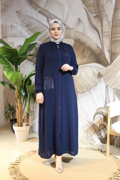 8008 CODE TEK CEBİ ORGANZE ZİNCİRLİ FERACE