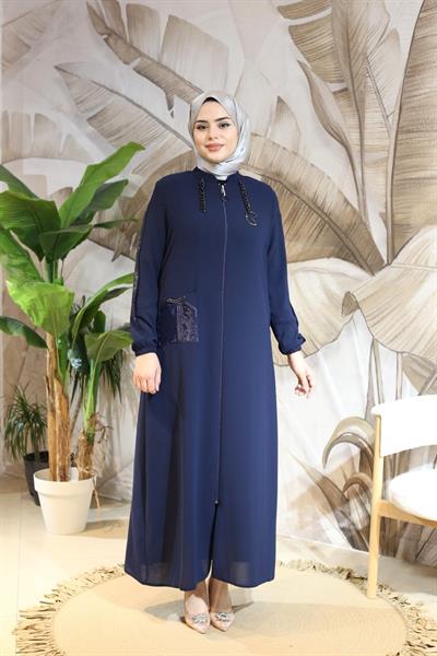 8008 CODE TEK CEBİ ORGANZE ZİNCİRLİ FERACE