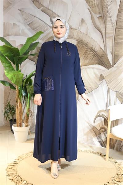 8008 CODE TEK CEBİ ORGANZE ZİNCİRLİ FERACE