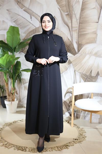 8008 CODE TEK CEBİ ORGANZE ZİNCİRLİ FERACE