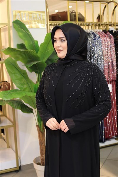 803 KOD ŞERİT TAŞLI ABAYA TAKIM