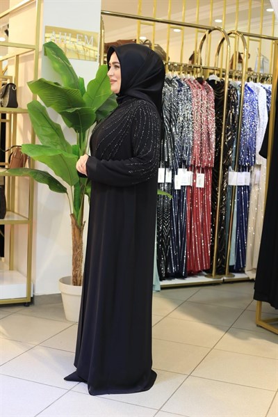 803 KOD ŞERİT TAŞLI ABAYA TAKIM