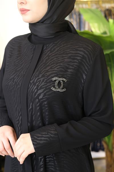 8204 CODE LEOPARD BRONZE ABAYA