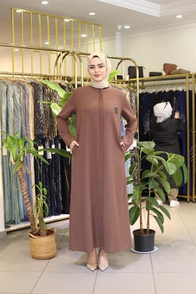 8204 CODE LEOPARD BRONZE ABAYA