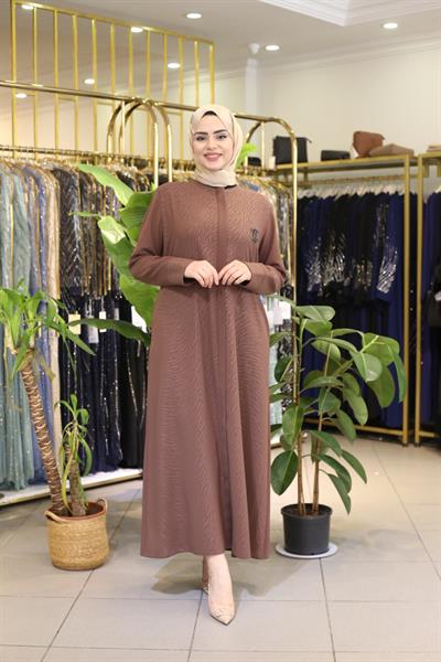 8204 CODE LEOPARD BRONZE ABAYA