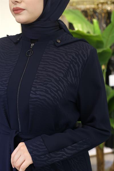 8240 CODE LEOPARLI KAPŞONLU FERACE