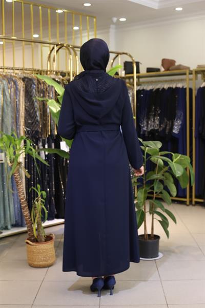 8240 CODE LEOPARLI KAPŞONLU FERACE