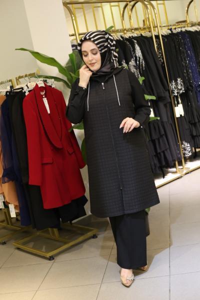 843 KOD KAPİTONE FERMUARLI YELEK SİYAH