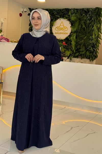 8502 CODE TAŞLI CRÊPE ELBİSE