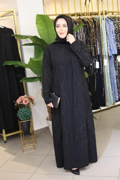 8502 CODE TAŞLI CRÊPE ELBİSE