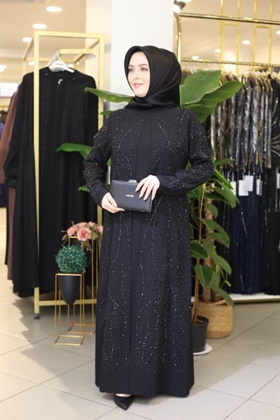 8502 CODE TAŞLI CRÊPE ELBİSE