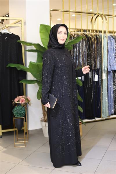 8502 CODE TAŞLI CRÊPE ELBİSE