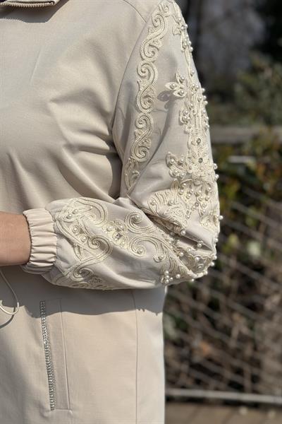 8511 KOD KOLLARI TAŞ İŞLEMELİ KAP KREM