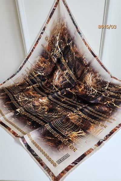 8615/03 CODE CHAIN PATTERNED ARMINE PURE SILK SCARF