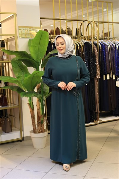 8829 KOD NİHAL İŞLEMELİ ELBİSE