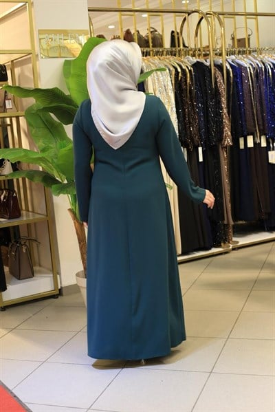 8829 KOD NİHAL İŞLEMELİ ELBİSE