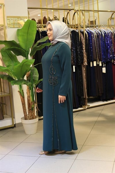 8829 KOD NİHAL İŞLEMELİ ELBİSE