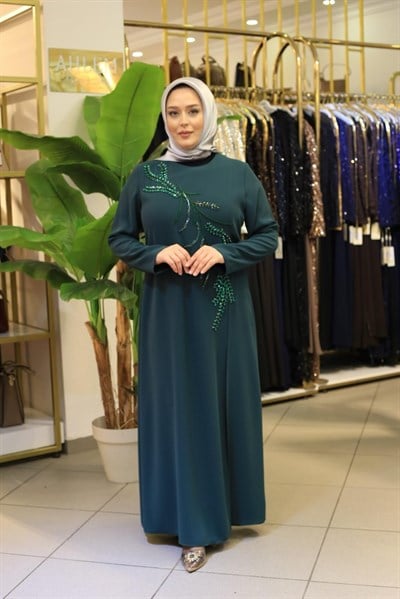 8922 KOD BUSE İŞLEMELİ ELBİSE