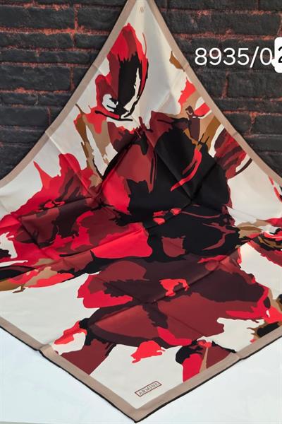 8935/02 CODE FLORAL DETAILED ARMINE PURE SILK SCARF