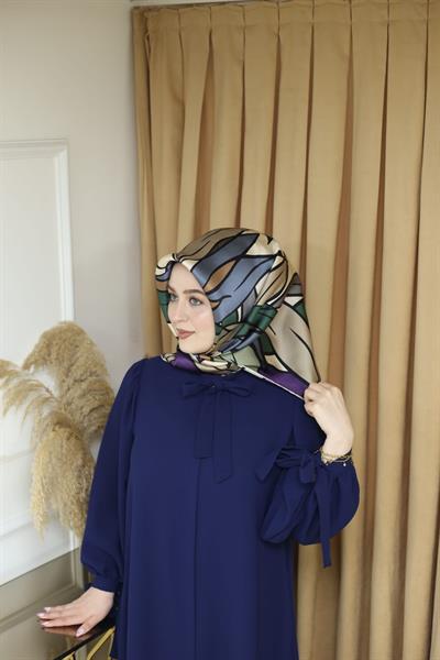 8957/01 KOD YAPRAK DESEN ARMİNE SAF İPEK EŞARP