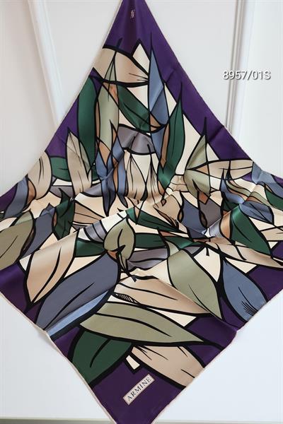 8957/01 KOD YAPRAK DESEN ARMİNE SAF İPEK EŞARP