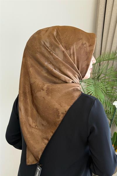 8974701/333 KOD FIRÇA DESENLİ AKER SAF İPEK EŞARP