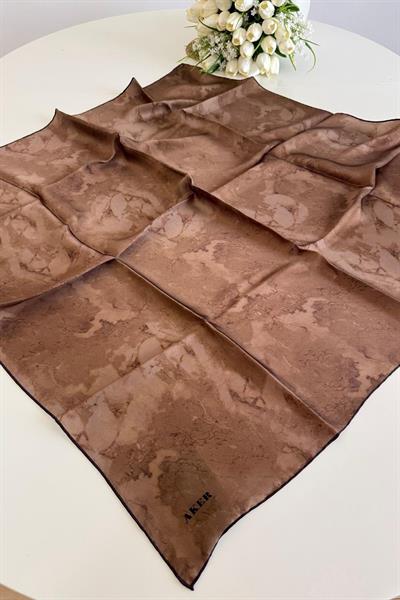 8974701/333 KOD FIRÇA DESENLİ AKER SAF İPEK EŞARP