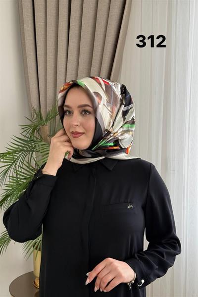 8979701/312 KOD ZİNCİR DESENLİ AKER SAF İPEK EŞARP