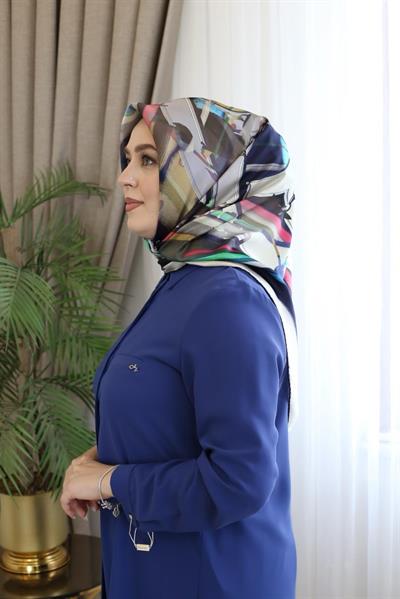 8979701/321 KOD ZİNCİR DESENLİ AKER SAF İPEK EŞARP