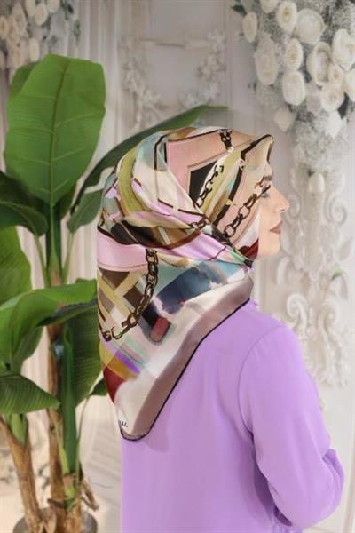 8979701/331 KOD ZİNCİR DESENLİ AKER SAF İPEK EŞARP