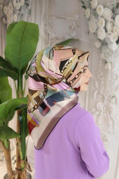 8979701/331 KOD ZİNCİR DESENLİ AKER SAF İPEK EŞARP